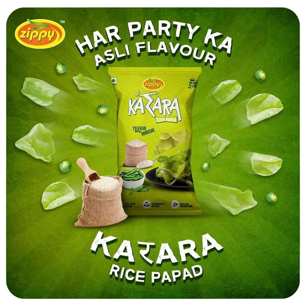 Zippy Karara Rice Papad 100g - Jeera , 100g