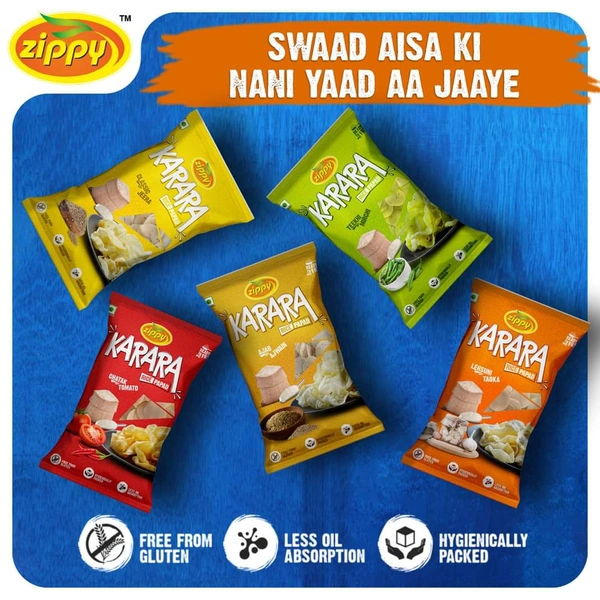 Zippy Karara Rice Papad 100g - Jeera , 100g
