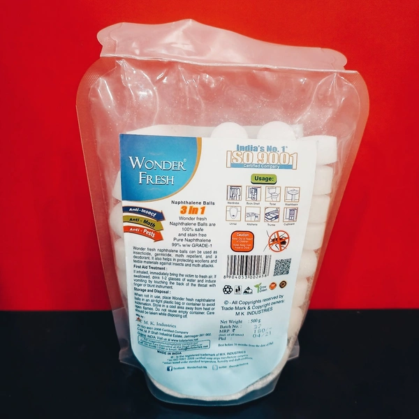 Wonderfresh Naphthalene Balls 500g - 500g