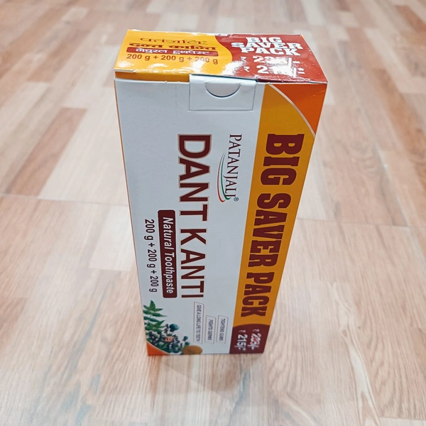 Patanjali Dant Kanti Natural Big Saver Pack ( 200g + 200g + 200g )  - Big Saver (200g x 3) 