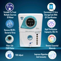AquaFlow ™ MIRAGE ALKALINE+RO+UV+UF+TDS 12 LTR With led Indicater