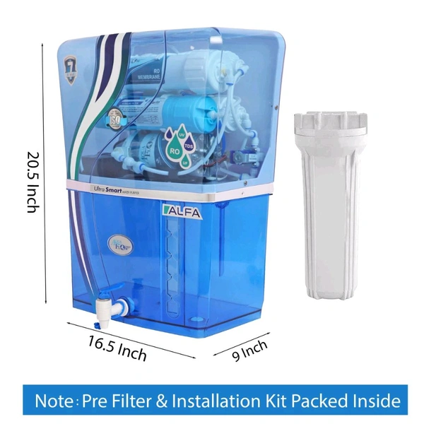 Aquaflow ™ ALFA ALKALINE+RO+UV+UF+TDS.12 Ltr. 