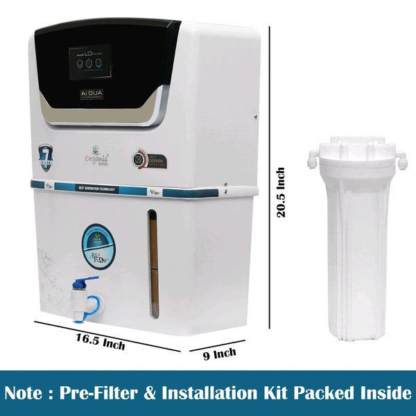Aquaflow ™ AiQUA ALKALINE+RO+UV+UF+TDS.12 Ltr. With led Indicater. 