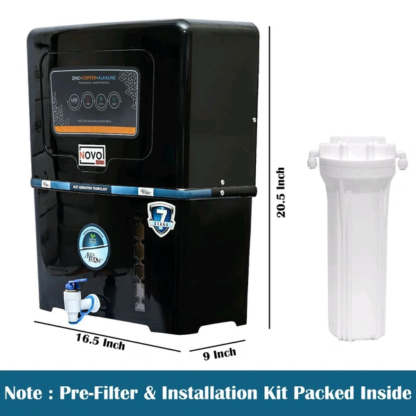 Aquaflow ™ NOVO DIGI COPPER+RO+UV+UF+TDS.12 Ltr. With led Indicater. 