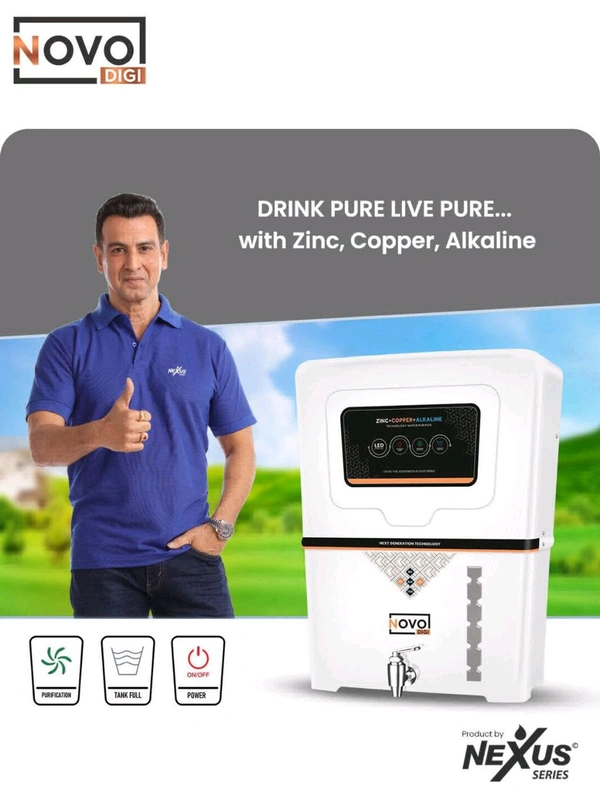Aquaflow ™ NOVO DIGI ALKALINE+RO+UV+UF+TDS.12 Ltr. With led Indicater. 