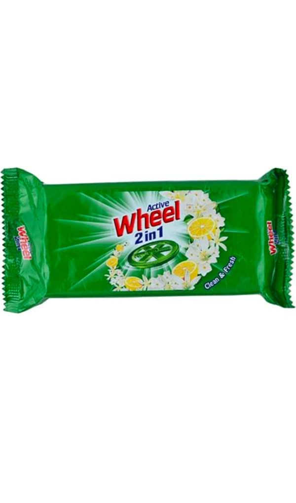 Active Wheel 2 In 1 Clean & Fresh Detergent Bar, 220g Pack - Set of 12