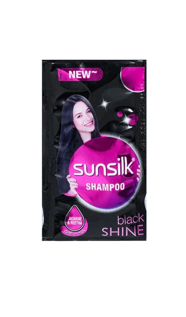 Sunsilk Black Shine Shampoo, 6ml Sachet - SHEET (Set of 16)