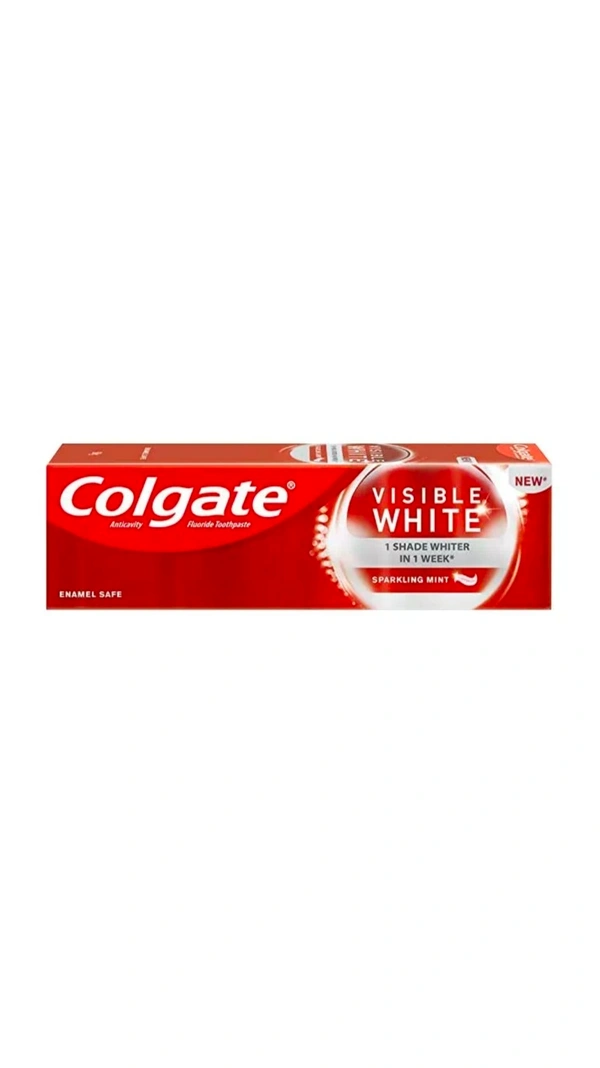 Colgate Visible White Toothpaste, Sparkling Mint, 100g Box