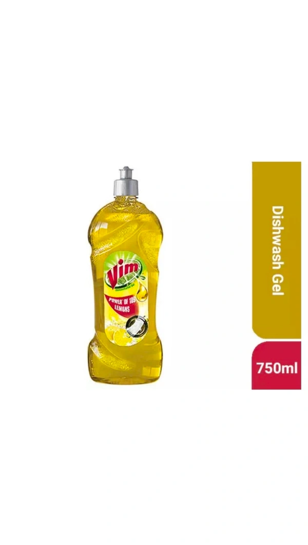 Vim Concentrated Dishwash Gel, Lemon, 750ml Bottle