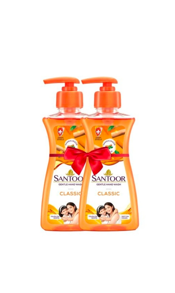 Santoor Classic Hand Wash In Pump Dispenser - Pack of 2