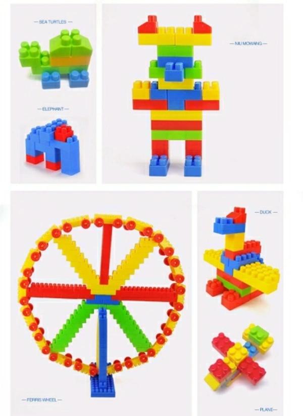 Best Quality GIFT (92 Pieces +8 Tyres) 100 Pcs Building Blocks, Creative ,Learning Toy,Educational Toy For Kids