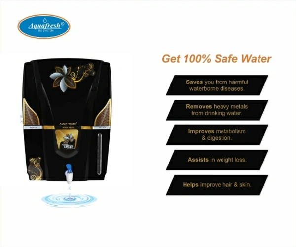RO_UV_UF_Golden Black 12 L RO + UV + UF + TDS Water Purifier
