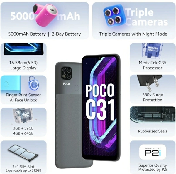 POCO C31 (Shadow Gray, 64 GB