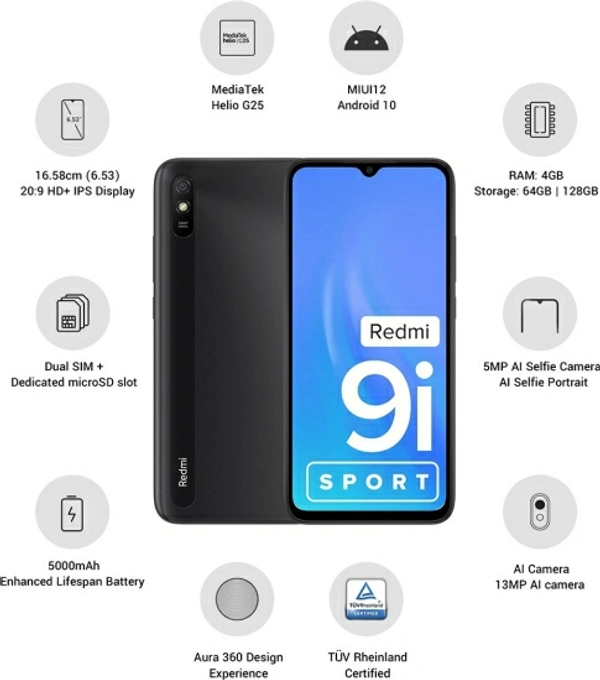 REDMI 9i Sport (Carbon Black, 64 GB)