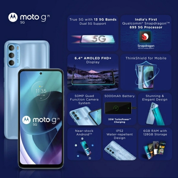 Moto G71 5G (Arctic Blue, 128 GB)
