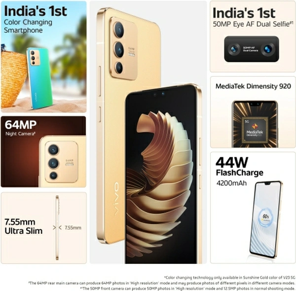 vivo V23 5G (Sunshine Gold, 128 GB)