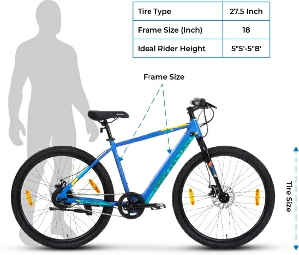 27.5 inches Single Speed Lithium-ion (Li-ion) Electric Cycle