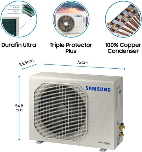SAMSUNG 1 Ton 4 Star Split Inverter AC  - White