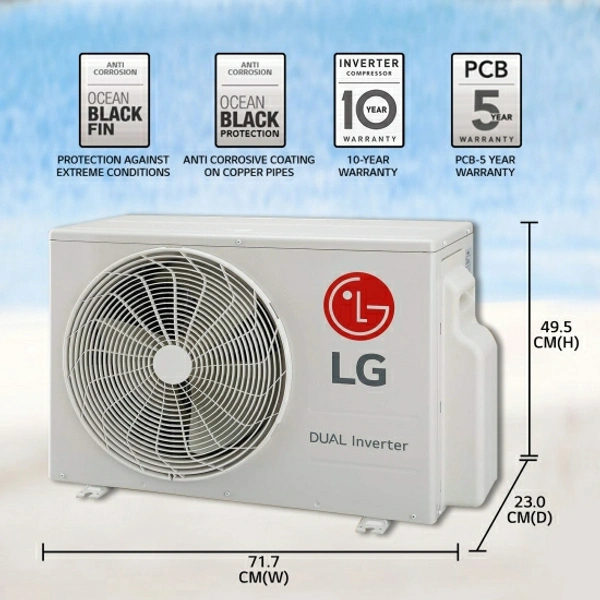 LG 1.5 Ton 3 Star Split Dual Inverter Convertible 5-in-1 Cooling HD Filter with Anti-Virus Protection AC  - White