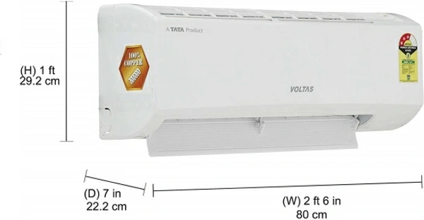 Voltas 0.8 Ton 3 Star Split AC  - White