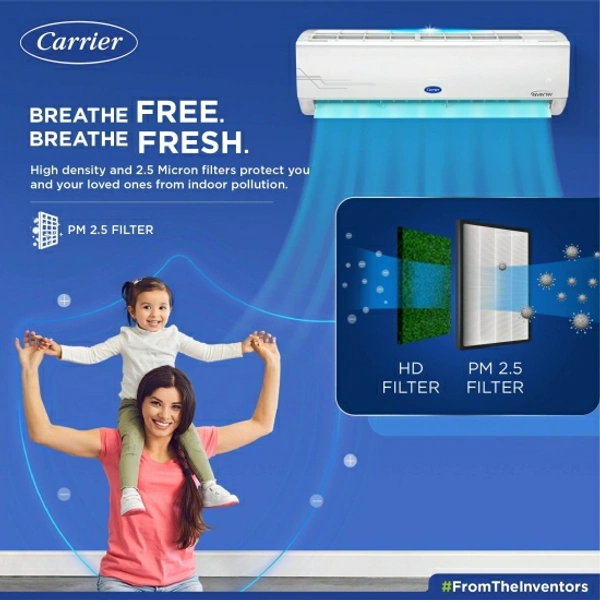 CARRIER Flexicool Convertible 4-in-1 Cooling 1.5 Ton 4 Star Split Inverter Dual Filtration