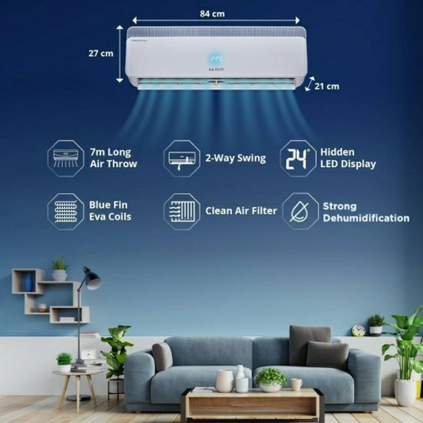 Lloyd 1 Ton 3 Star Split AC  - White