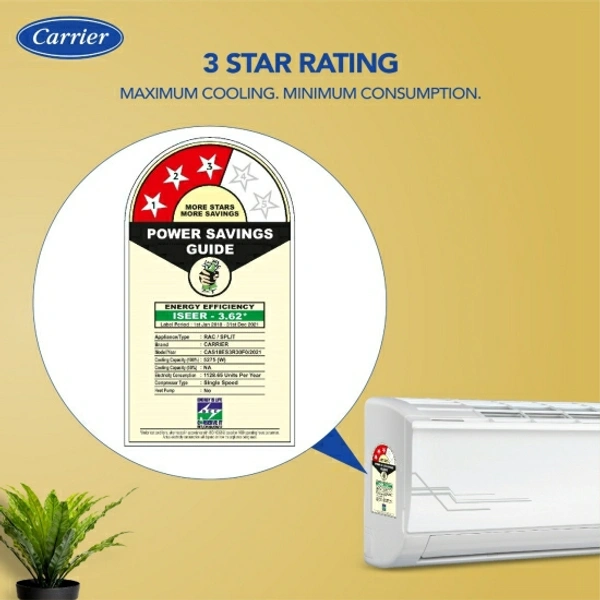 CARRIER 1.5 Ton 3 Star Split AC  - White