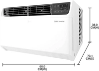 LG Convertible 4-in-1 Cooling 1.5 Ton 4 Star Window Dual Inverter HD Filter, Clean Filter Indicator AC  - White
