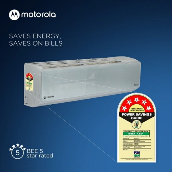MOTOROLA 1.5 Ton 5 Star Split Dual Inverter Smart AC with Wi-fi Connect  - Silver