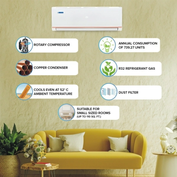Blue Star 1 Ton 3 Star Split AC  - White
