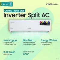 Croma 1 Ton 5 Star Split Inverter AC  - White