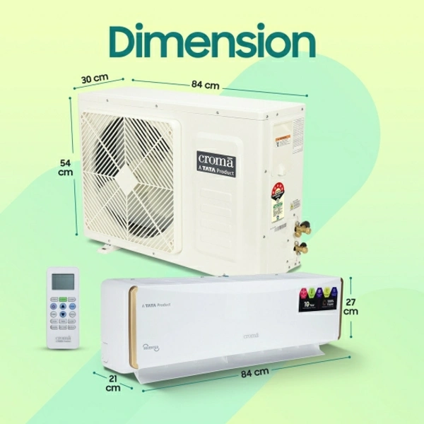Croma 1 Ton 5 Star Split Inverter AC  - White
