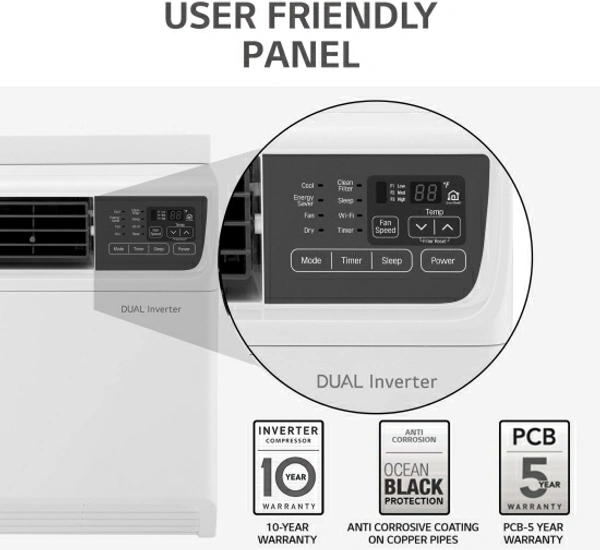 LG Convertible 4-in-1 Cooling 1 Ton 5 Star Window Dual Inverter 