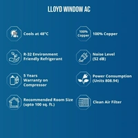 Lloyd 1 Ton 3 Star Window AC  - White