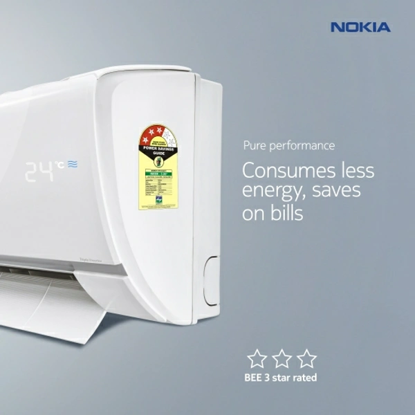 Nokia 4 in 1 Convertible Cooling 1 Ton 3 Star Split Inverter AC  - White