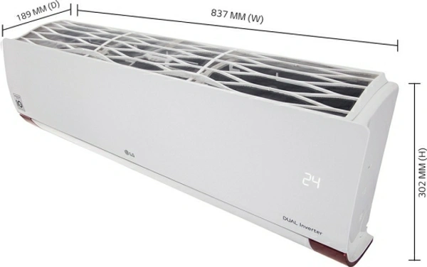 LG 1 Ton 3 Star Split Dual Inverter AC  - White, Maroon