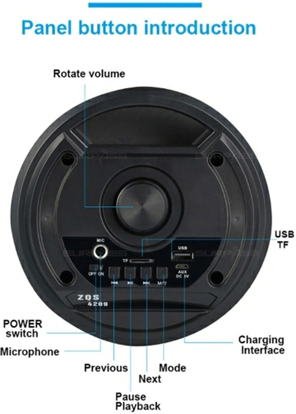 Worricow Heavy Body Mterial X-BASS Wireless Bluetooth Portable Party Dual Sound Speaker