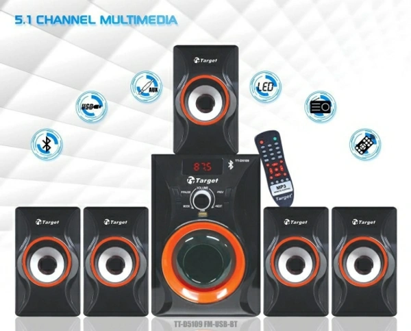 Target TARGET TT-D5109 FM-USB-BT PMPO : 32500 WATTS RMS : 155 WATTS 155 W Bluetooth Home Theatre