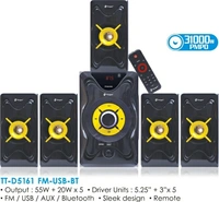 Target TARGET TT-D5161 5.1 MULTIMEDIA SPEAKERS 155 WATTS 5.25 " SUBWOOFERS 115 W Bluetooth Home Theatre