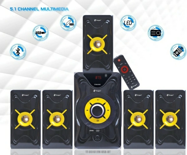 Target TARGET TT-D5161 5.1 MULTIMEDIA SPEAKERS 155 WATTS 5.25 " SUBWOOFERS 115 W Bluetooth Home Theatre