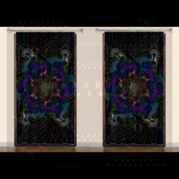 CURTAINS SET OF 2- Floral Mandala Art- By Harshini Maheshwaram - Black, 4x7 feet