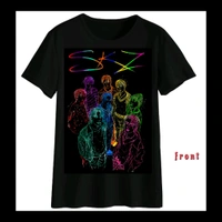 STRAY KIDS KPOP GROUP SKZ ILLUSTRATION MULTICOLOR ART PRINTED BLACK T-SHIRT. - Black, S38