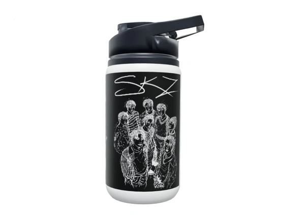 SKZ StrayKids KPOP boygroup Art STEEL TUMBLER - Black, 500ml