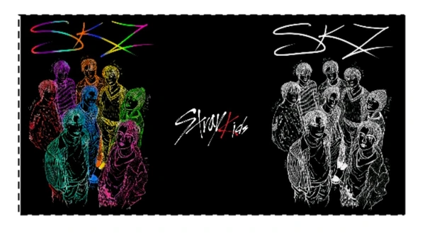SKZ StrayKids KPOP boygroup Art STEEL TUMBLER - Black, 500ml