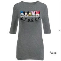 DISNEY ILLUSTRATION MULTICOLOR ART PRINTED T-SHIRT DRESS. - Gray, Small