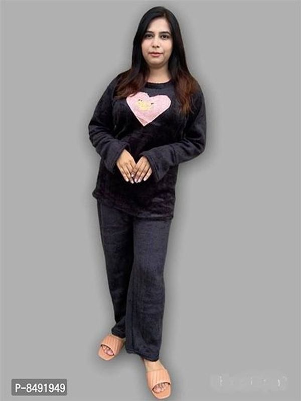 Winter Nightsuit For Women  Woolen Night Suit Pajama and Top Set