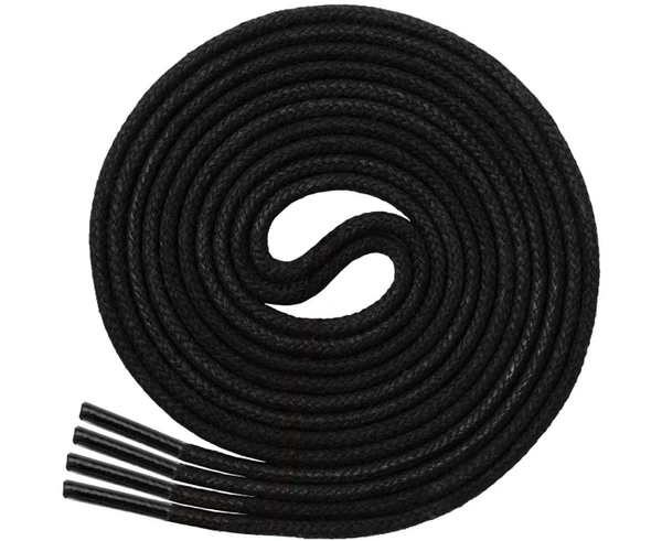 GRAH SANGRAH®  (2 Pairs) Waxed Round Shoelaces Dress Shoes Boots Leather Shoe Laces for Formal Shoes  - 90 CM , Black 