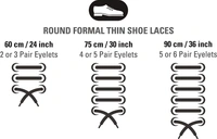 GRAH SANGRAH®  (2 Pairs) Waxed Round Shoelaces Dress Shoes Boots Leather Shoe Laces for Formal Shoes  - 90 CM , Black 