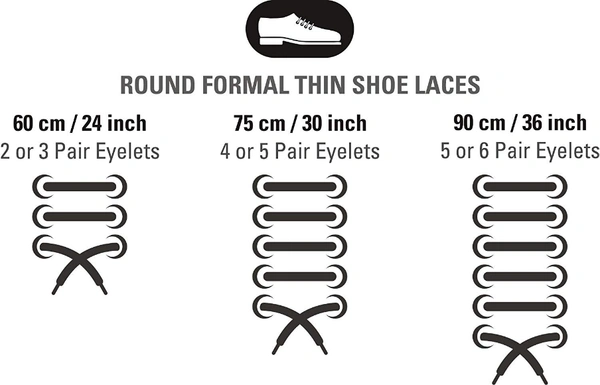 GRAH SANGRAH®  (2 Pairs) Waxed Round Shoelaces Dress Shoes Boots Leather Shoe Laces for Formal Shoes  - 90 CM , Black 