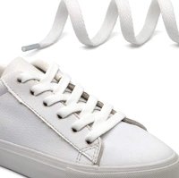 GRAH SANGRAH® (2 Pair) Flat Shoe laces 5/16" Wide Shoelaces for Athletic Running Sneakers Shoes Boot Strings - 120 CM, White 